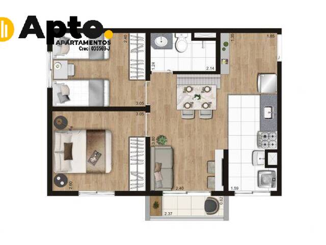 #2515 - Apartamento para Venda em Santos - SP - 3